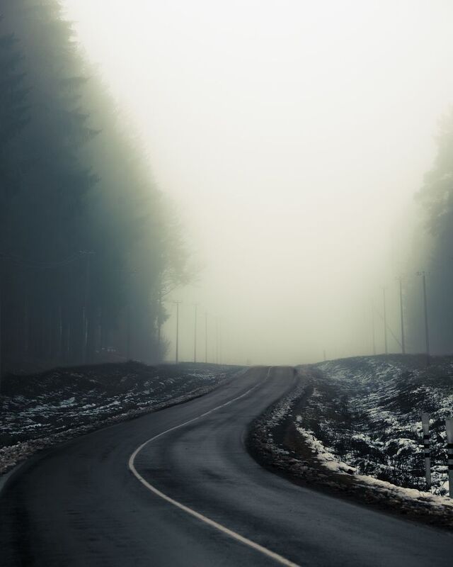 Пейзаж, туман, зима, природа, атмосфера, мистика Дорога в туман (2)photo preview