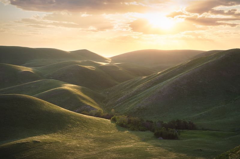 оренбуржье, долгие горы, урал, степь, степной пейзаж, оренбургская область, карамурунтау Степные горы Южного Уралаphoto preview