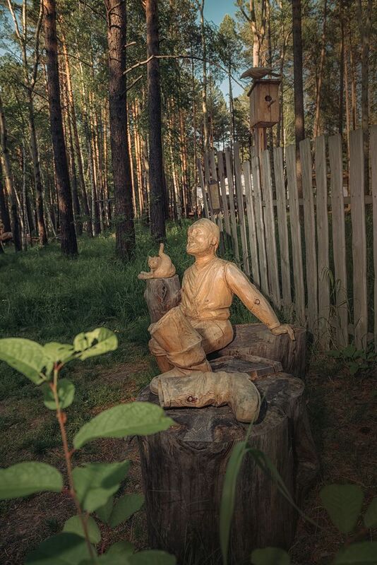 деревянное зодчество Философ и котphoto preview