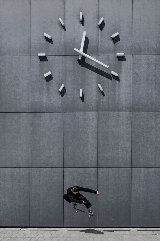 skateboarding, street, urban, minimalism, fine art, skate, ollie, time, clock, skater, boy, man, art Time to Skate фото превью