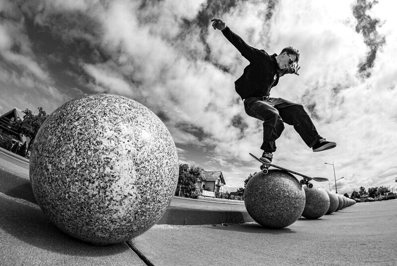 skateboarding, skate, black and white, summer, skater, trick, sun, clouds, air, Wallie North фото превью