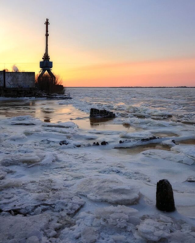 зима, река, пейзаж, рассвет, утро Морозное утроphoto preview