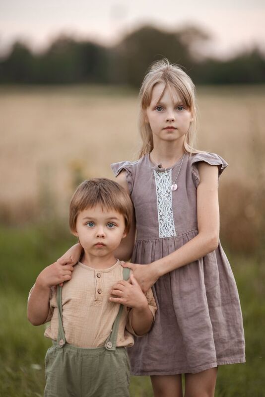 kids children brother sister rye summer august harvest Anna anf Egor фото превью