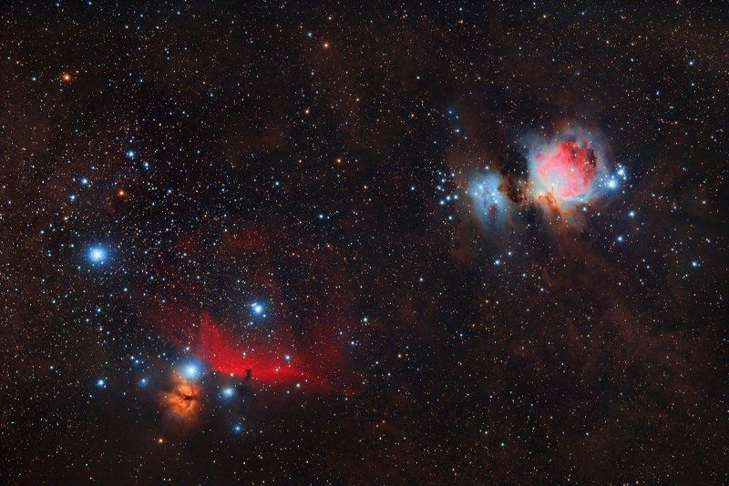 альнилам, альнитак , пламенная, конская голова, бегущий человек, m43, m42, космос Альнилам, Альнитак , Пламенная, Конская голова, Бегущий человек, M43, M42..photo preview