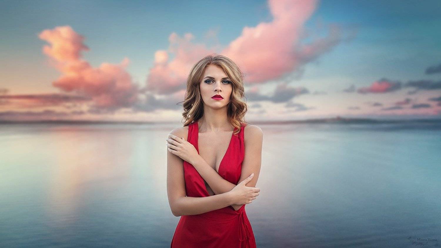 35 мм, Colors, Mariya yilmaz, Model, Nikon d610, Sea, Sexy, Sigma, Sunset, В красном, Мария йылмаз, Море, Портрет девушки, Цвет, Мария Йылмаз