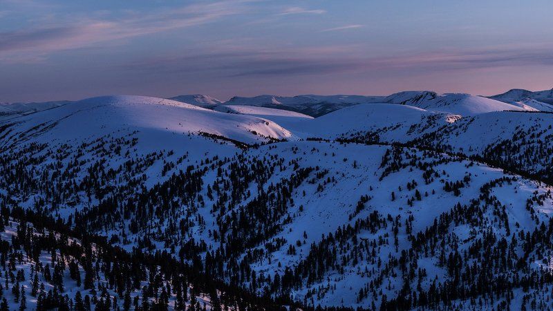 горы, природа, пейзаж, пик Черского, зима, снег, вечер, закат Снег. Вечер. Черский...photo preview