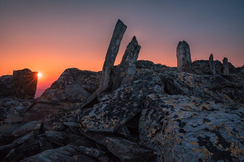 Горы, Закат, Урал Хребет Уренгаphoto preview