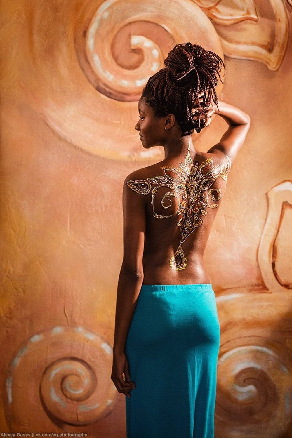 girl,bodyart,model,art,wall,afro, Алексей Гусев