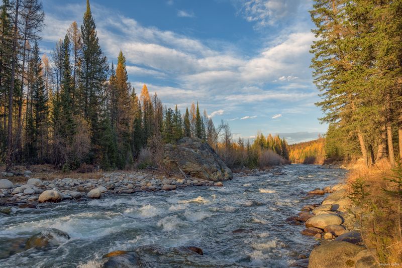 река кубадру, алтай, горный алтай, осень, природа Река Кубадруphoto preview