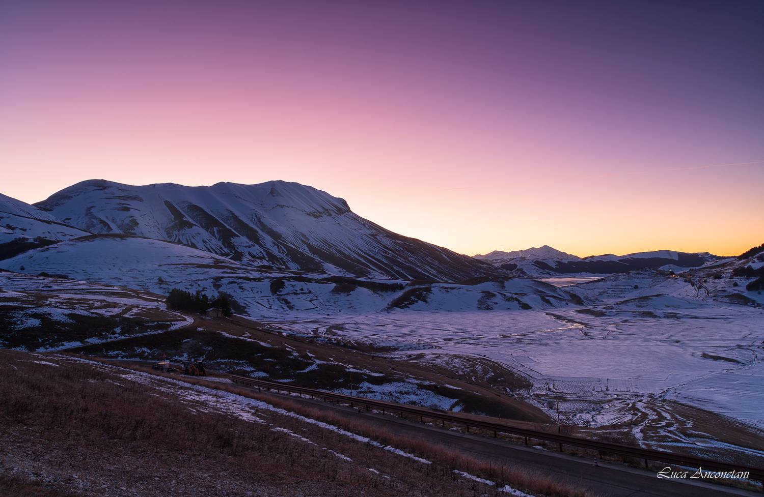 nature landscape italy umbria sunrise colors snow winter, Anconetani Luca