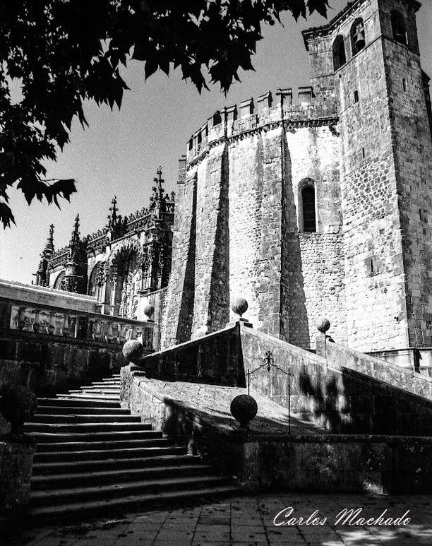 Castels, Temples,Churches, Black & White, Tomar - Church of Templars in Portugalphoto preview