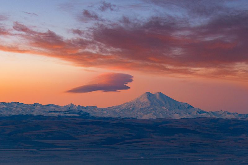 рассвет,эльбрус,пейзаж Декабрьский рассвет над Эльбрусомphoto preview