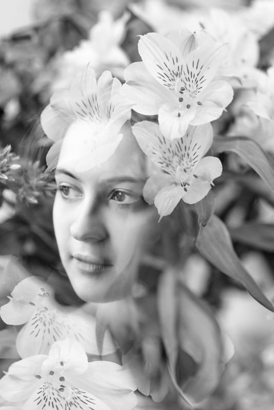 портрет, женский портрет, portrait, девушка, цветы, коллаж Цветыphoto preview