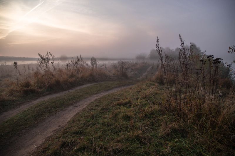 Владимир, город Владимир, природа Владимира, Владимирская область, туман Дорога вдальphoto preview