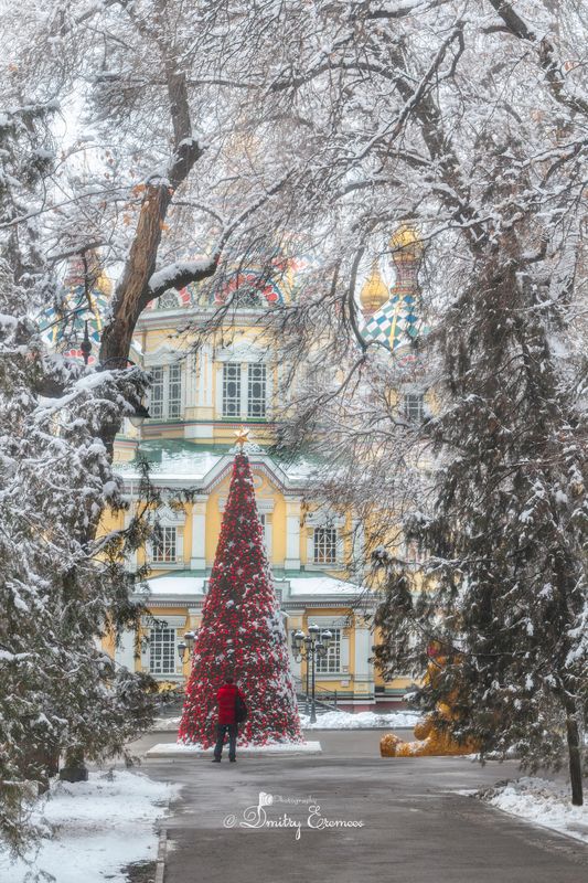 зимнийпарк, елка, храм Тихий парк в снежный день, подобен тайному саду, наполняющему душу...photo preview