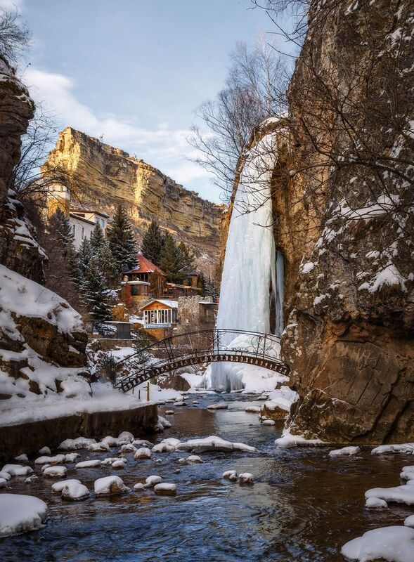 кавказ, кмв, кавказские минеральные воды, горы, зима, кчр, карачаево-черкесия, waterfall, водопады, водопад Замёрзшие струиphoto preview