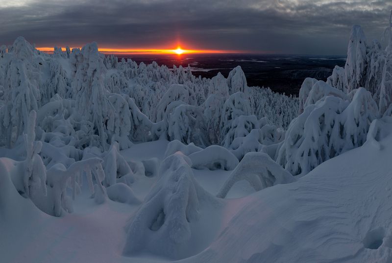 пермский край, урал, зима, полюд, закат Закат на Полюдеphoto preview