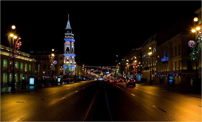 санкт-питербург, невский, проспект, ночь, огни, питер Город сказка, город мечтаphoto preview