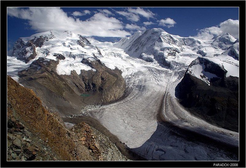 switzerland, альпы, леднк, горнер, горы, букет, облака, paradox Поздравление с видом на Монте Розу фото превью