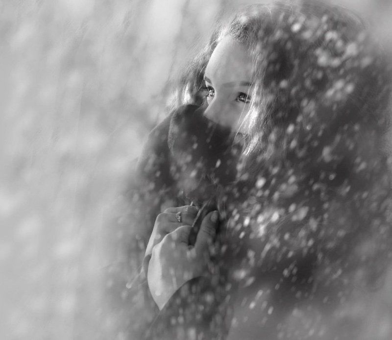 зима, снег, девушка, холод Какая долгая зима...photo preview