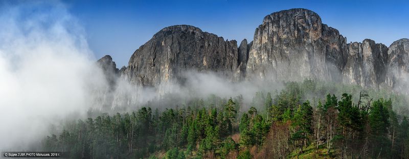 Zubr.photo, Горы, Кавказ, Лес, Панорама, Туман, Тхач Эпоха холодных дождейphoto preview