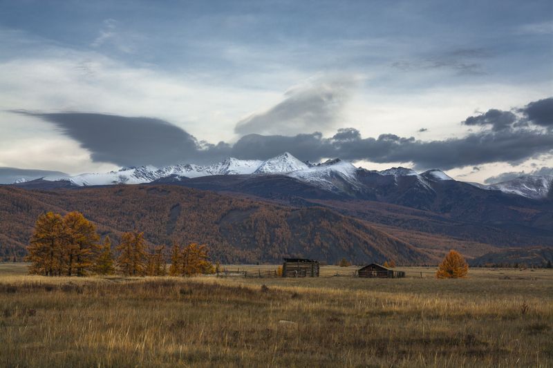 россия, горный алтай,осень, степь среди гор, утро Утром в степиphoto preview