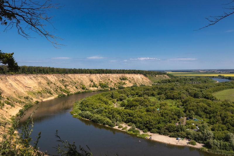river fiels sky bend Summer At the river bendphoto preview