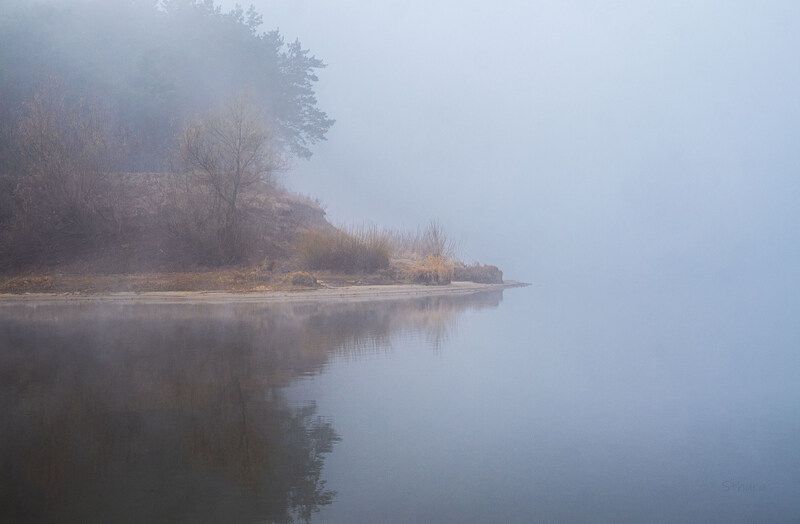 весна озеро туман природа пейзаж отражение Апрель.photo preview