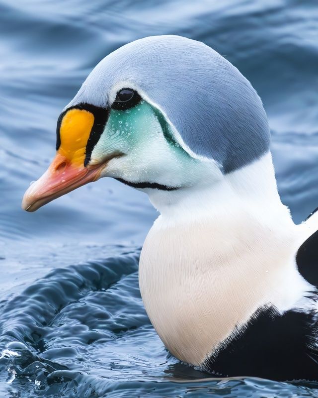 птицы, гага-гребенушка, утиные, гусеобразные, somateria spectabilis Портрет гаги-гребенушки фото превью