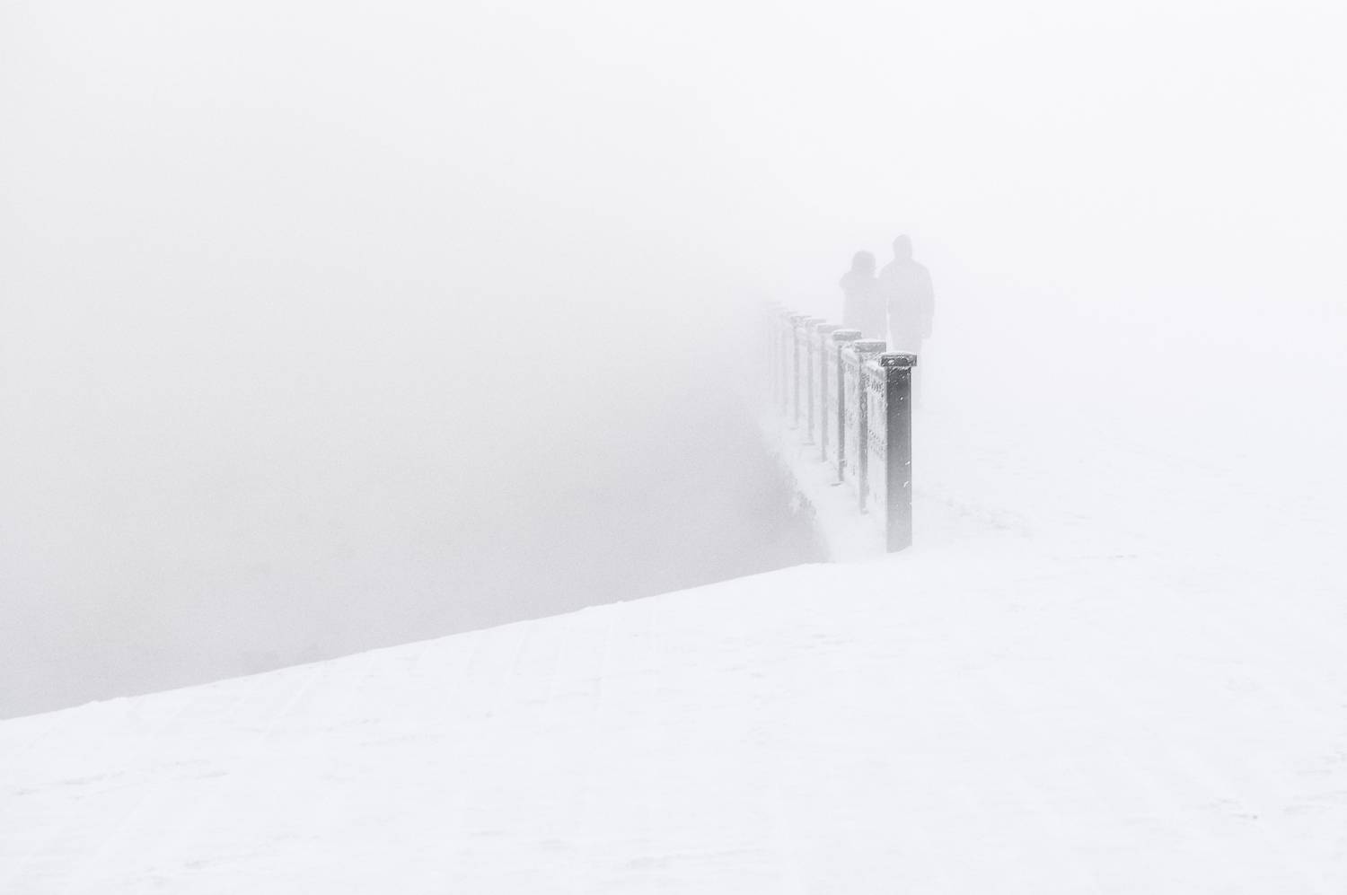 зима, мороз, метель, красноярск, двое, чб, Марина Фомина