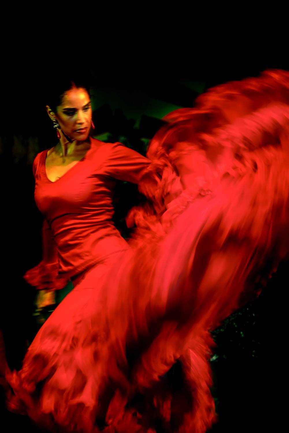 фламенко, танец, танцовщица в красном, испания, Ходос Илья