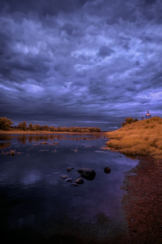 infrared, ик-фото, инфракрасное фото, инфракрасная фотография, пейзаж, лето Только небо и рекаphoto preview