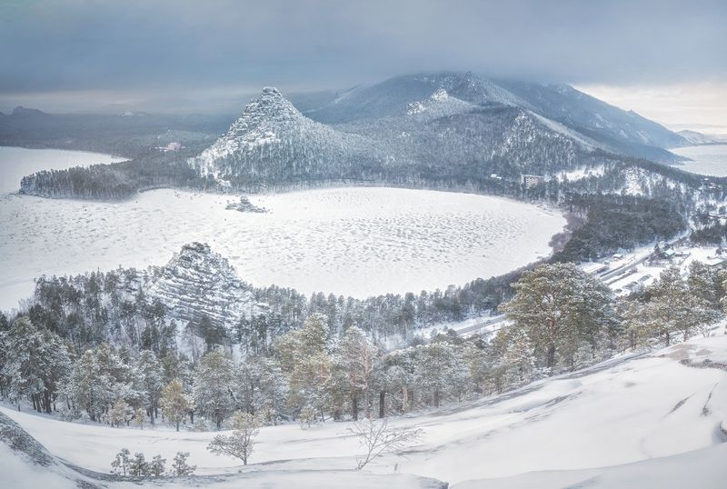 казахстан, боровое, зима, снег, горы Снежный день фото превью