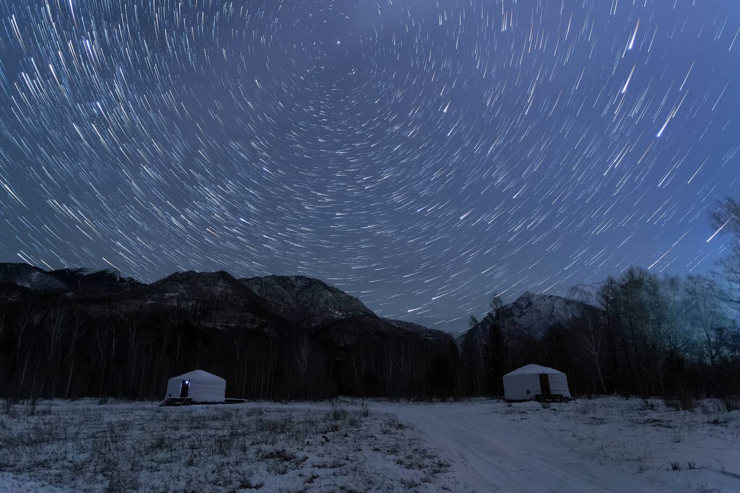 саяны, звездная ночь в горах, звездные треки, Буянов Илья