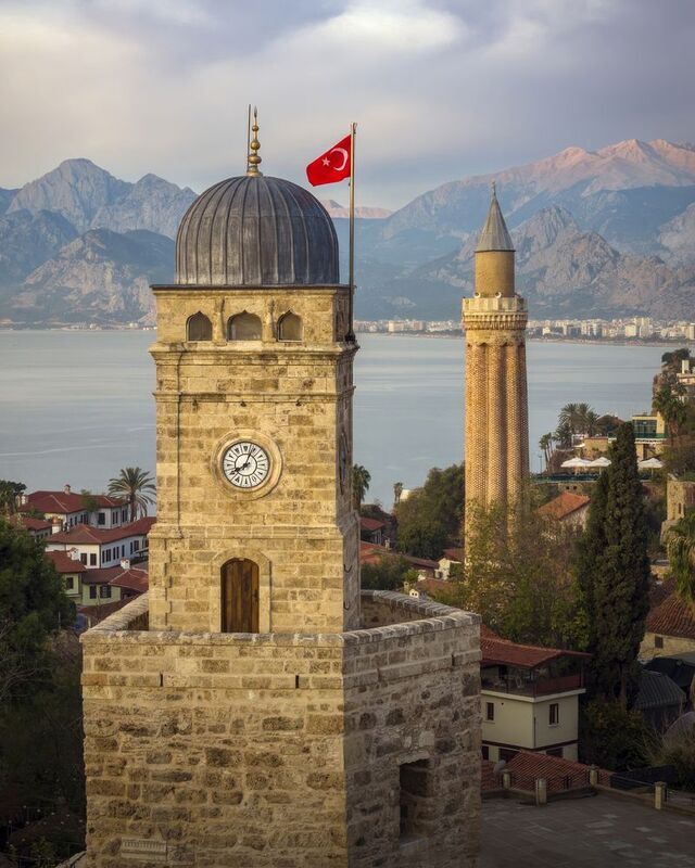 калеичи, часовая башня, турция, анталья, старый город, башня, архитектура, турецкая архитектура Часовая башня Антальиphoto preview