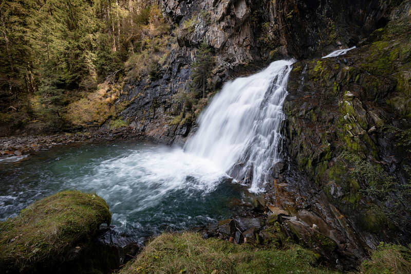 landscapes, rock, clouds, autumn,dolomity Waterfallphoto preview
