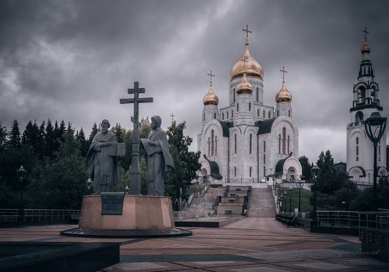 храмы, соборы, городской пейзаж, архитектура, Храм Воскресения Христова, Ханты-Мансийск Храм Воскресения Христова, Ханты-Мансийск.photo preview
