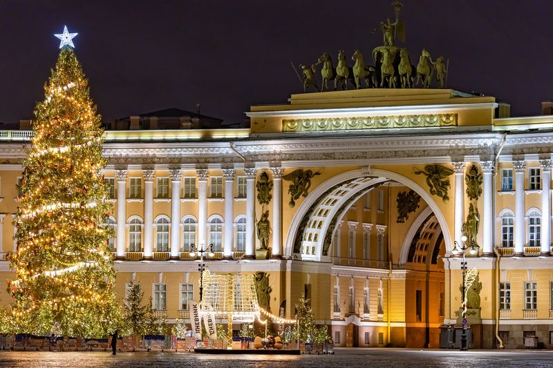 санкт - петербург, город, архитектура, улица, дворцовая площадь, новый год, новогодняя елка, city С наступающим Новым Годом!photo preview
