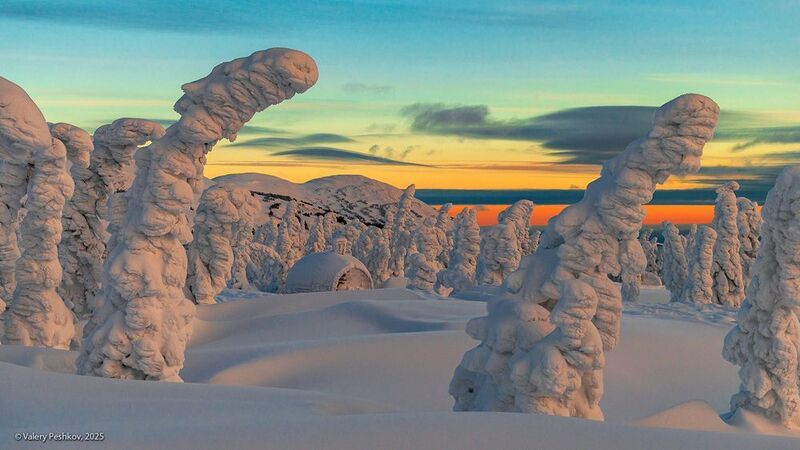 шерегеш, иней, пихты, гора зелёная, горная шория, зимнее утро, рассвет, снег, мороз, зима, сибирь Гимн восходящему солнцуphoto preview