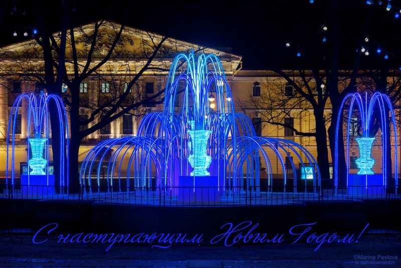 город, архитектура, санкт-петербург, новогодний световой фонтан у эрмитажа, новогодний петербург Новогодний световой фонтан в саду Зимнего дворца. Санкт-Петербургphoto preview