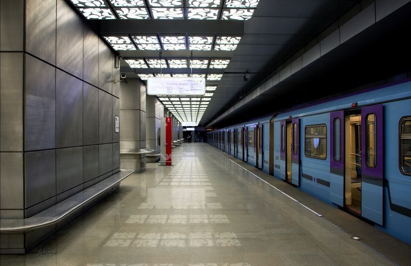 метро, москва, архитектура, транспорт, город, подземка станция метро Новопеределкино. Москваphoto preview