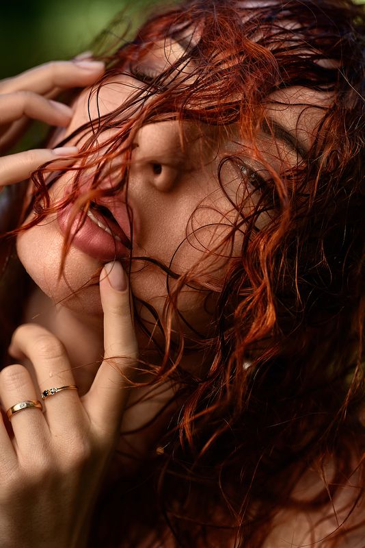 рыжая, redhead, портрет, portrait, глаза, eyes, губы, lips, желание, desire Наяда/The Naiad фото превью