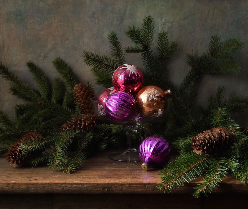 натюрморт,праздник,шары,елка,шишки,зима С Новым годом !!!photo preview
