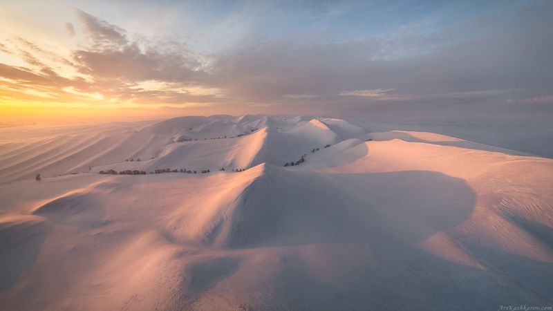 оренбуржье, зима, долгие горы, урал, степь, степной пейзаж, оренбургская область, карамурунтау Зимний закатphoto preview