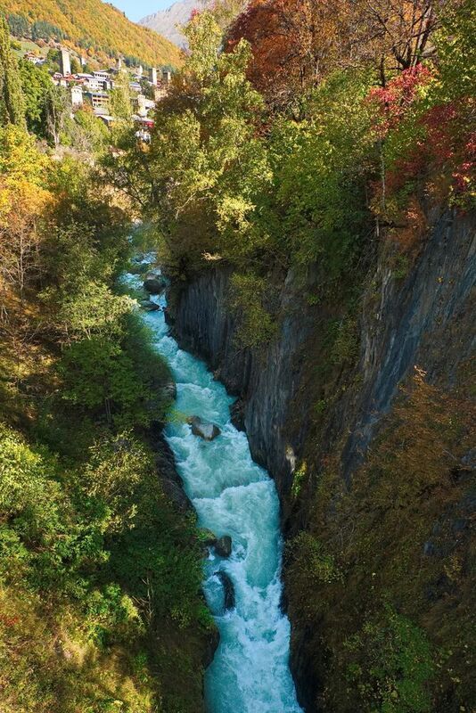 горы, осень, сванетия, грузия Теснинаphoto preview