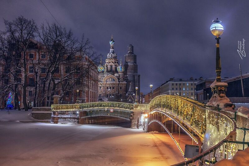 санкт-петербург, новый год, вечерняя подсветка, снег. Санкт-Петербург новогоднийphoto preview