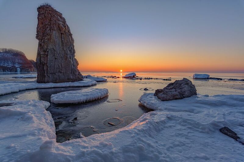 море, восход, 2лангоу Зимний восходphoto preview