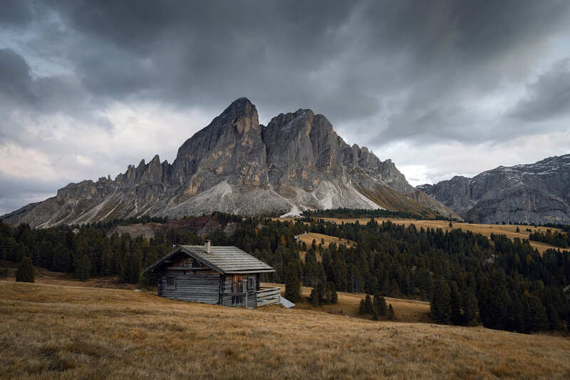 landscapes, rock, clouds, autumn,dolomity Passo delle Erbephoto preview