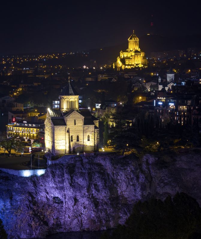 тбилиси, ночной город, храмы, храмы тбилиси, архитектура грузии, грузия, ночной тбилиси Ночной Тбилисиphoto preview