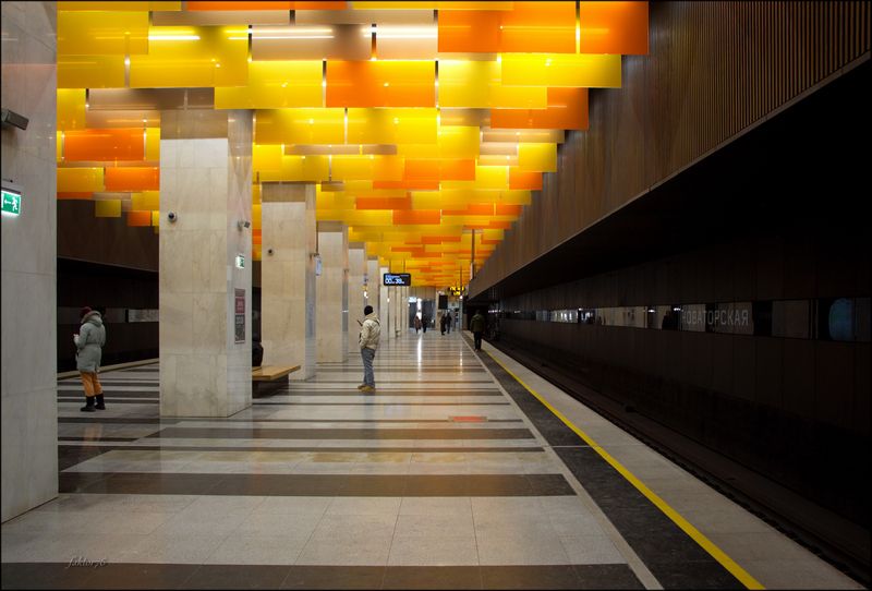 метро, москва, архитектура, транспорт, город, подземка станция метро Новаторская . Москваphoto preview